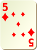 Simple Five Of Diamonds Clip Art